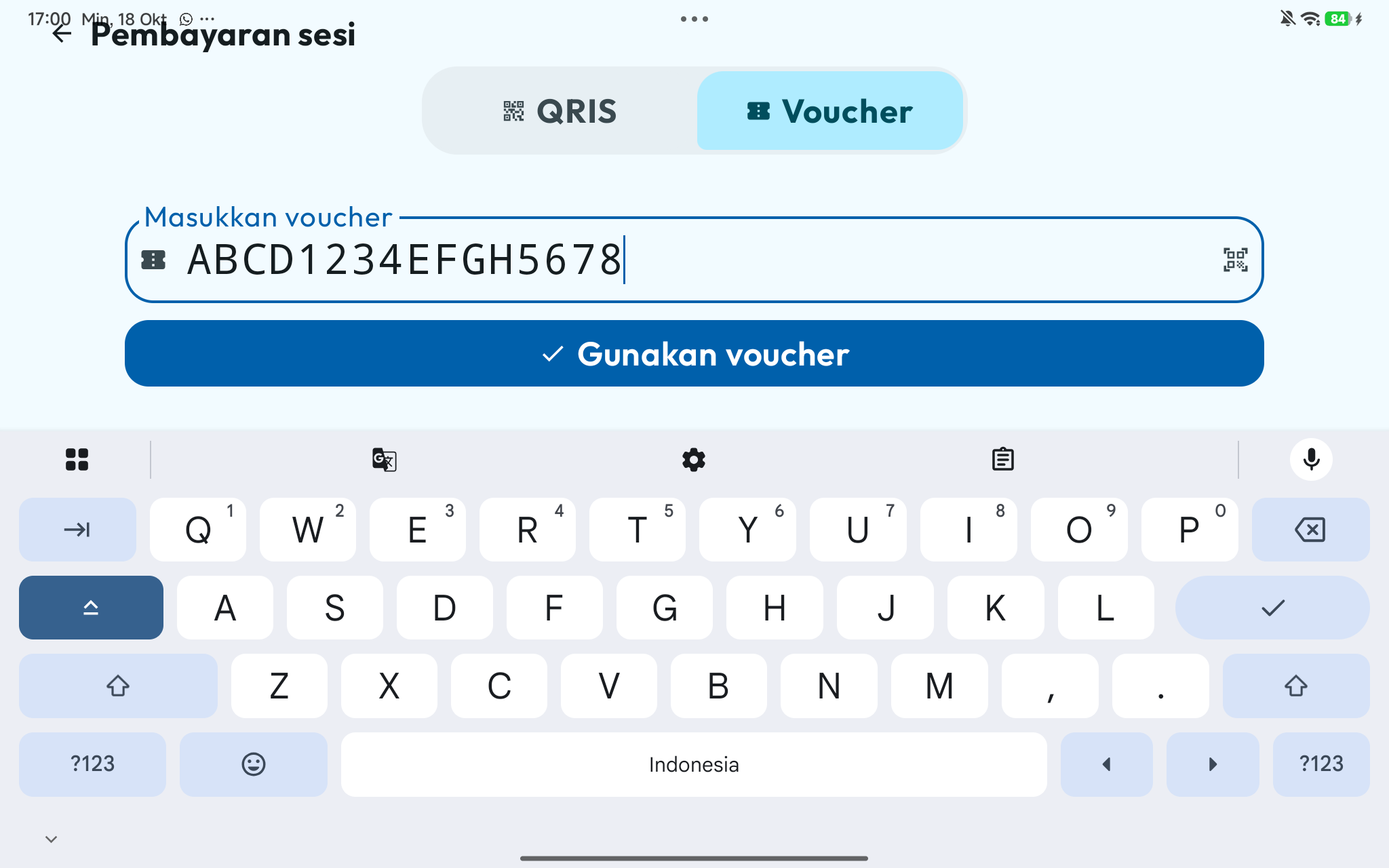 Pembayaran voucher Android