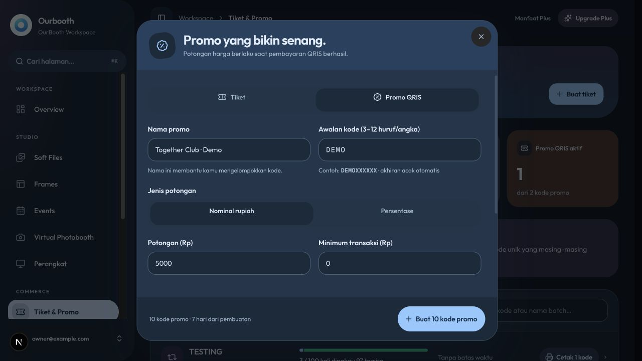 Web QRIS promotion form