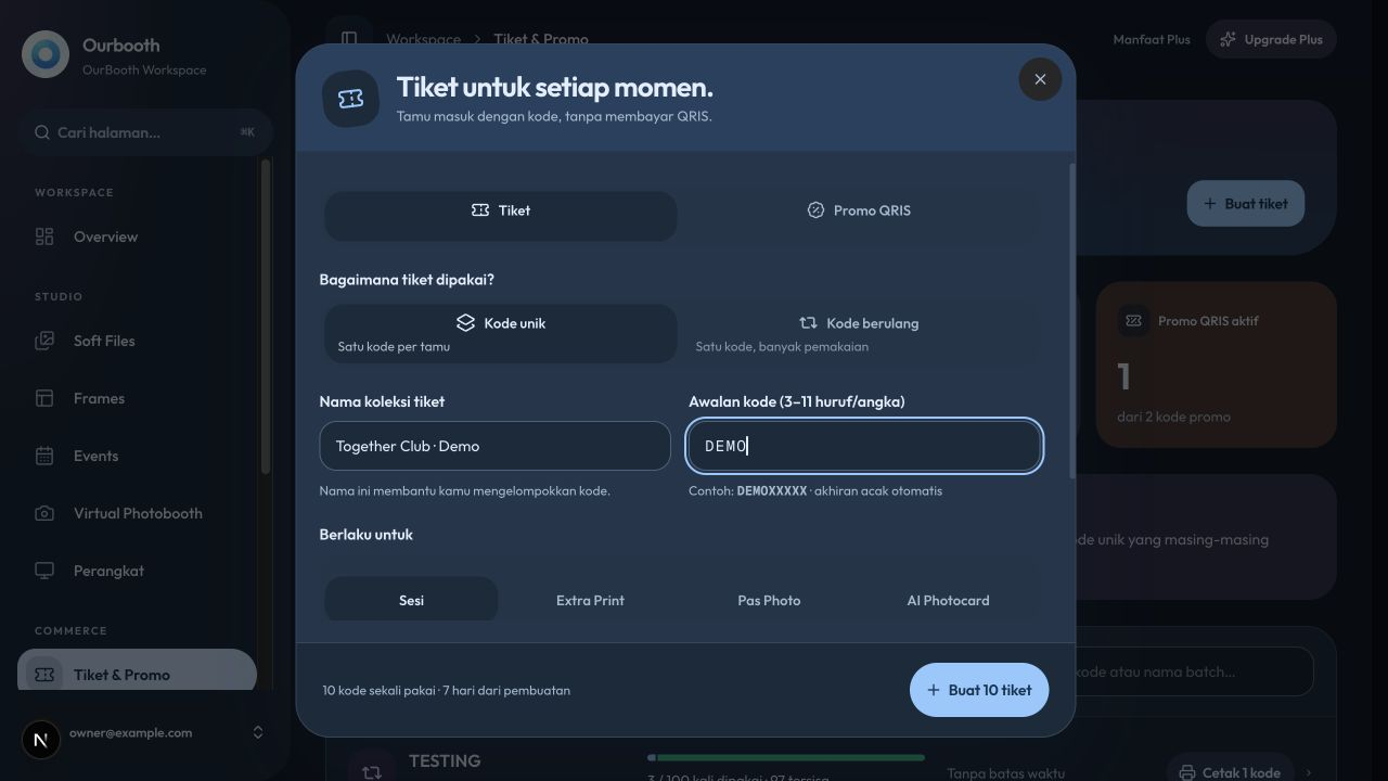Web ticket creation form