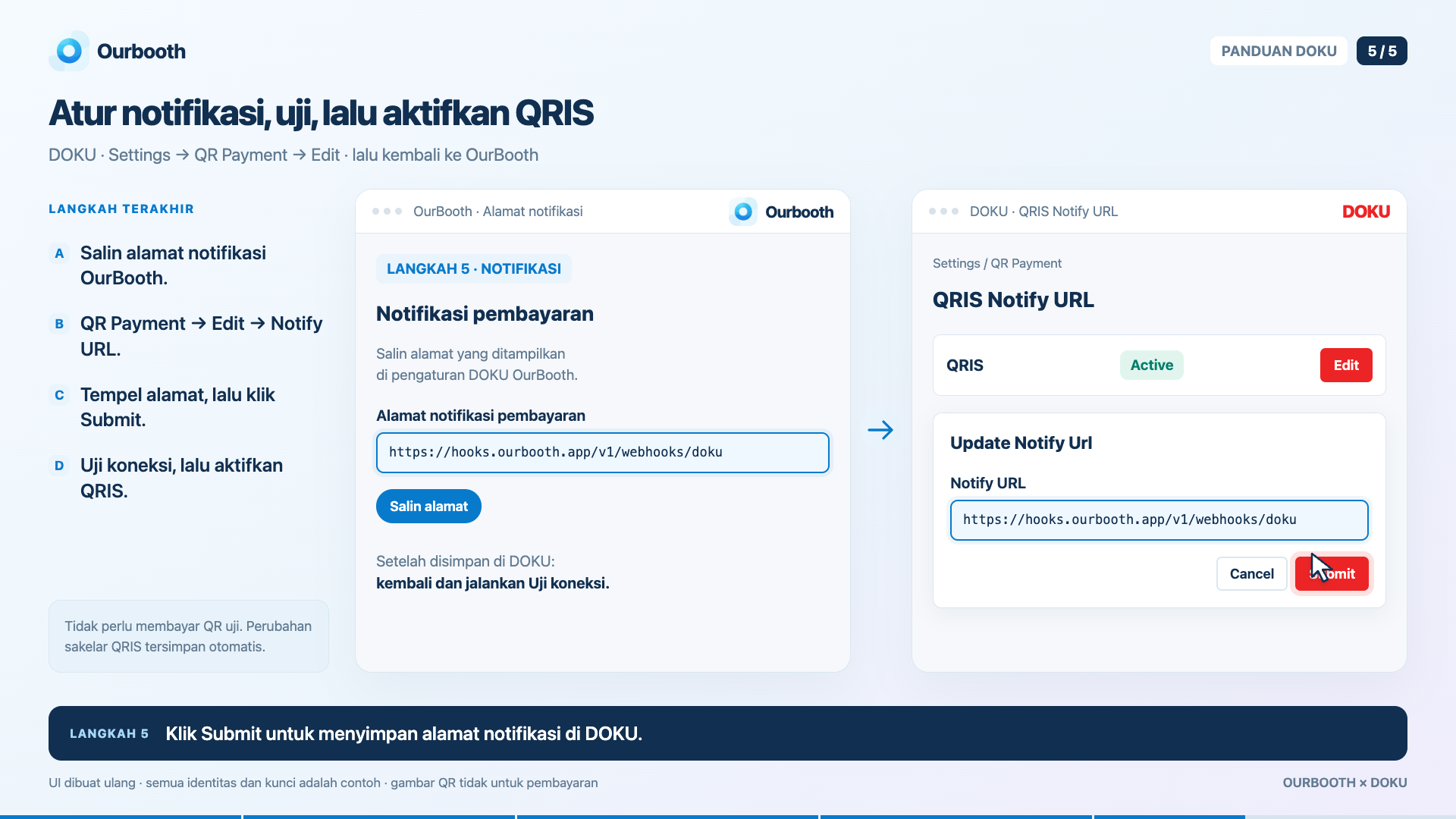 Notifications and connection test